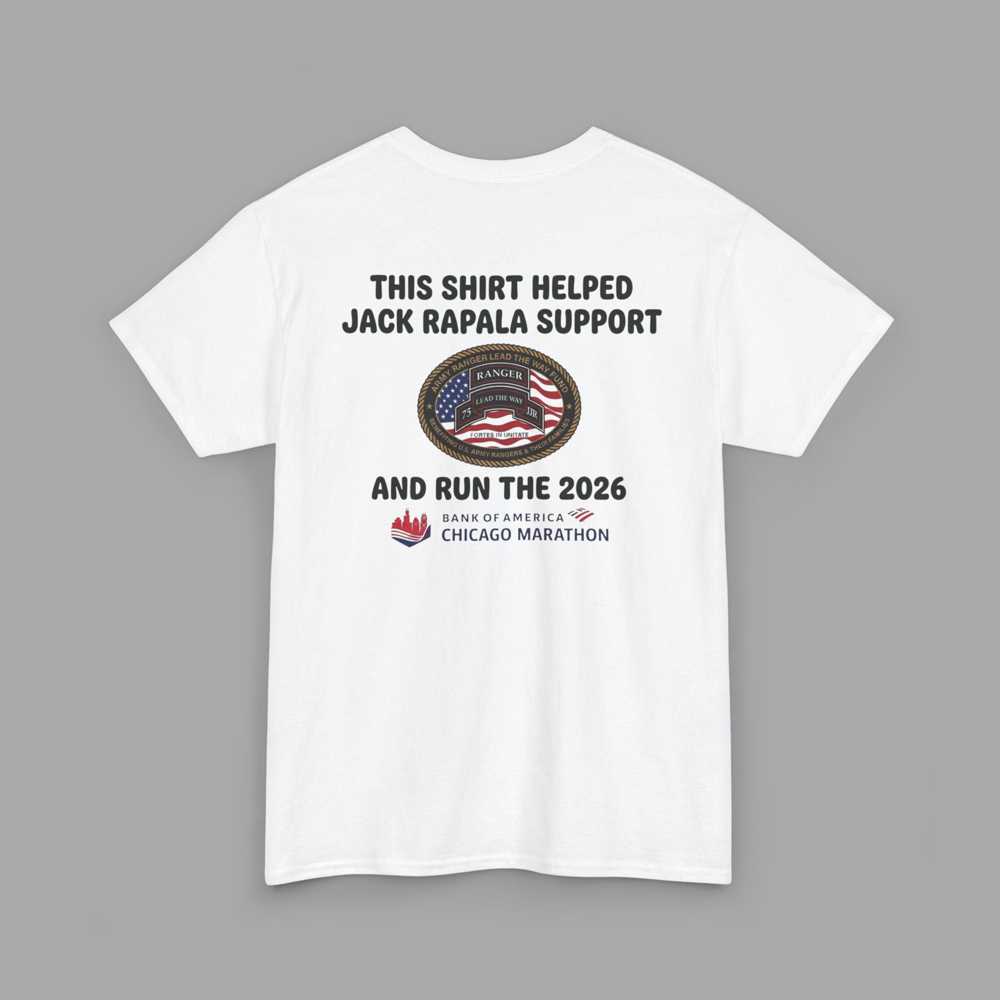 Help Jack Rapala Support ARMY Rangers and run the 2026 Chicago Marathon T-Shirt